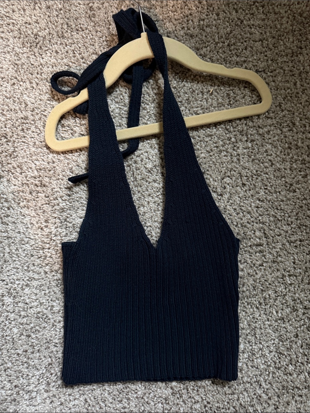 L.A. Hearts Navy Ribbed Halter Top